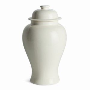 Plum & Post Koa Lidded Ginger Jar Large - White Ceramic Décor - 1 of 2