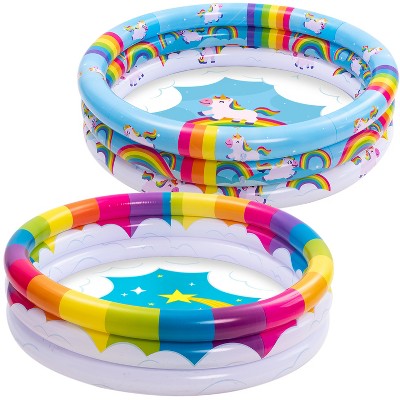 Sloosh Inflatable Rainbow Kiddie Pool Set