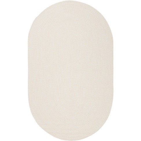 Braided BRD315 Hand Woven Area Rug - Ivory/Beige - 6'x9' Oval - Safavieh