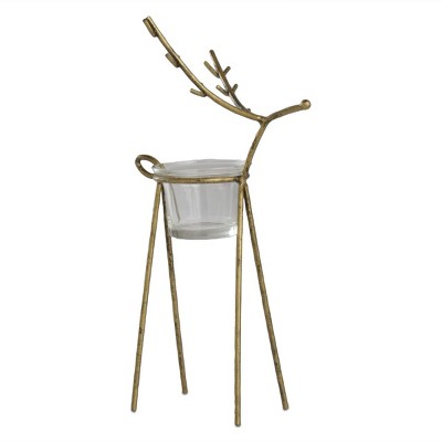 tagltd Reindeer Medium Tealight Candle Holder 5.5L x 4.0W x 10.3H inches