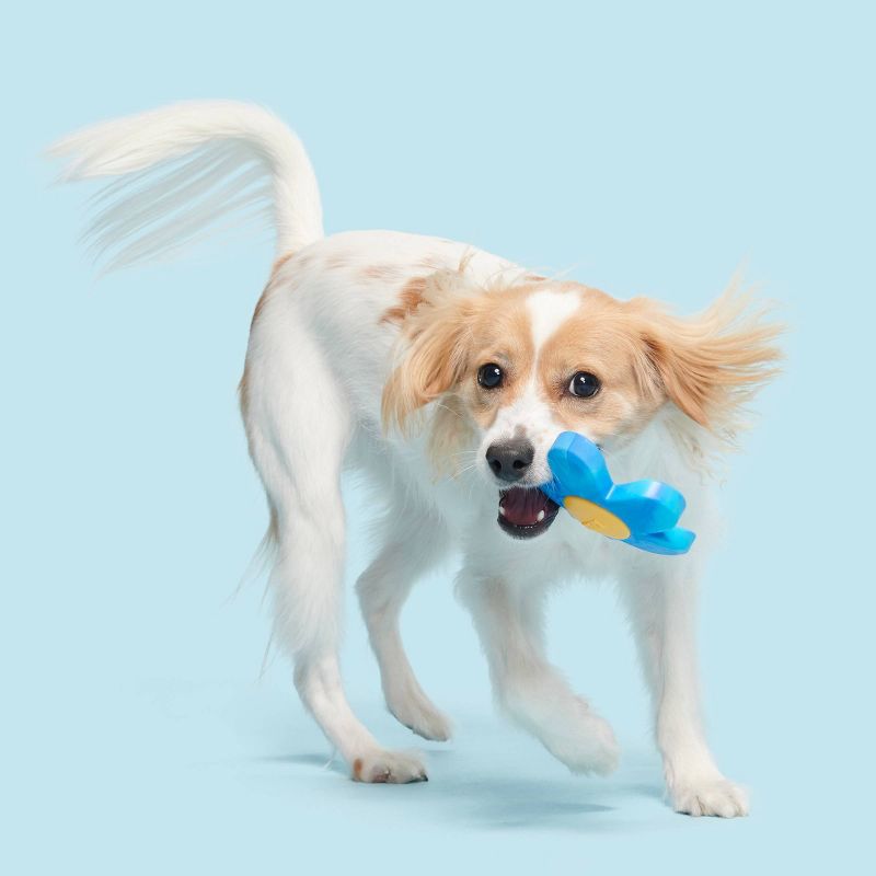 BARK Power Flower Strawberry Scented Super Chewer Dog Interactive Toy - Blue/Yellow, 4 of 10