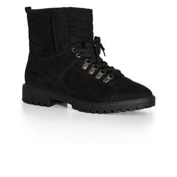 Women's WIDE FIT Jackie Lace Up Ankle Boot - black | CLOUDWALKERS