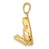 Black Bow Jewelry 14k Yellow Gold Moveable 2D Hinged Jaws Shark Head Pendant, 15 x 25mm - 4 of 4