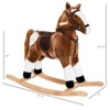 INFURNIC Baby Walkers Rocking Horse with Sound Ride on Horse with Saddle Toddler Rocker Gift for 3-8 Year Old, Brown, 30.75"*11"*26.75" - 3 of 4