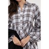 August Sky Women's Plaid Babydoll Mini Shirt Dress - 4 of 4