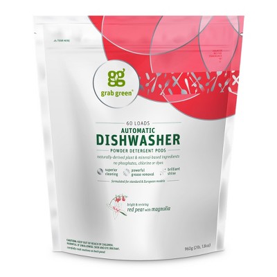 Grab Green Classic Automatic Dishwashing Detergent Pods, 60 pods, Red Pear with Magnolia Scent