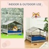 Wicker Dog House with Canopy,38'' Outdoor Rattan Dog Bed with Water Resistant Cushion for Small and Medium Dogs-LAOTIES - 4 of 4
