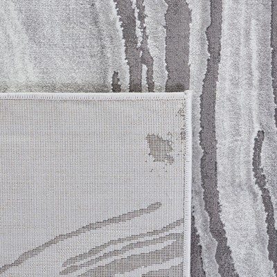 Gray Abstract Hand-knotted Reversible Area Rug