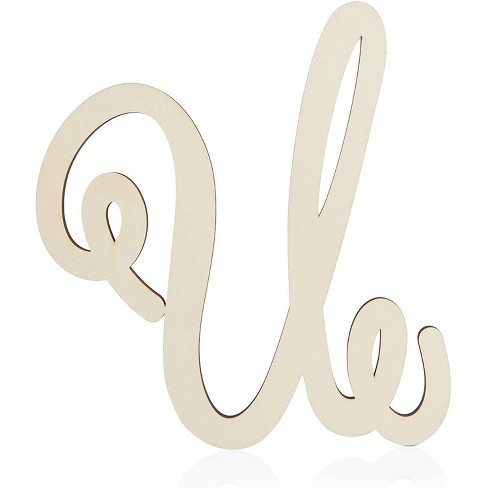 Unfinished Wood Monogram Letter U 13, Unfinished Wooden Letters Hobby Lobby