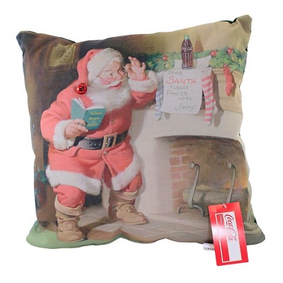 Christmas 17.0" Dear Santa Coke Pillow Coca Cola Vintage  -  Decorative Pillow