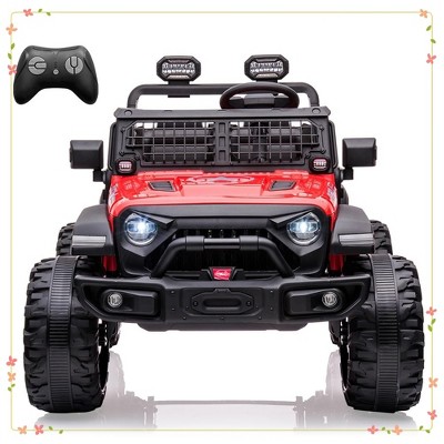 2 Seaters Kids Ride On Truck with Remote Control, 24V 9Ah 20" Large Seat