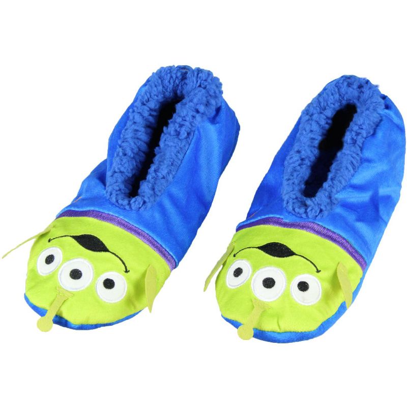 Disney Toy Story Aliens Little Green Men Slipper Socks No-Slip Sole, 1 of 5
