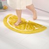 TOWN & COUNTRY PLAY Citrus Slice Lemon Half Circle Shaped Bath Mat, Absorbent Tufted Floor Mat, Machine Washable, Yellow, 34.7"x18.1" - 3 of 4
