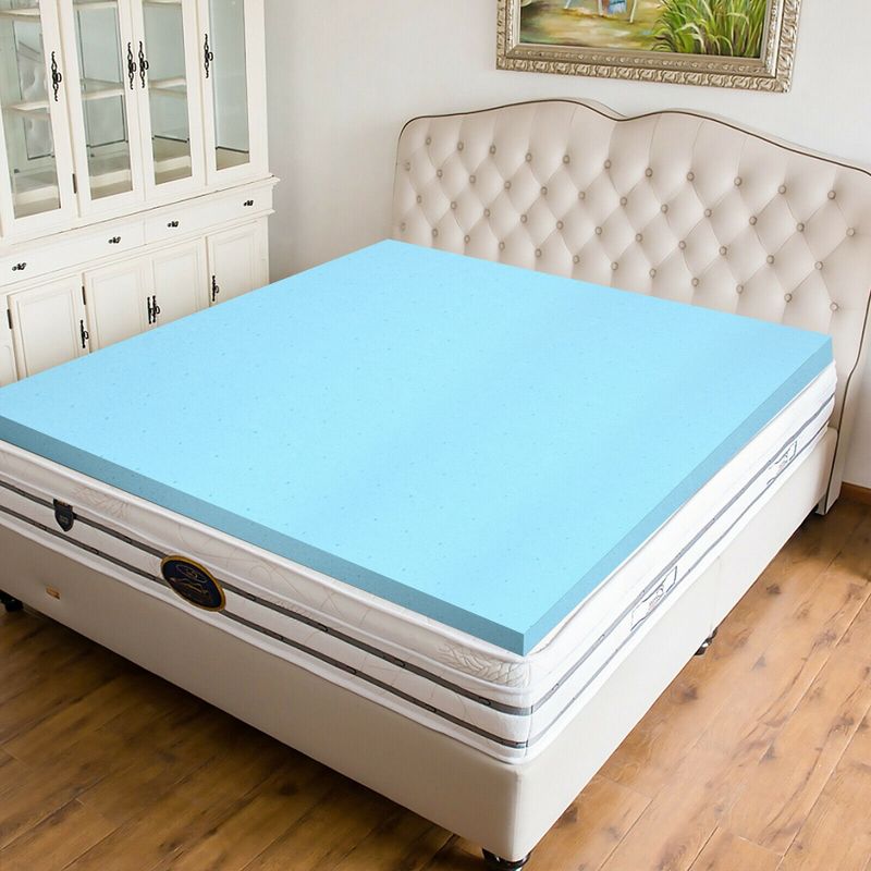 Costway 3'' Gel-Infused Bed Mattress Topper Cooling Ventilated Air Foam Pad, 3 of 10