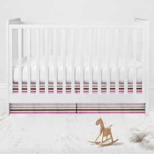 Bacati - Mod Dots/Strps Pink Crib or Toddler Bed Skirt - 1 of 4