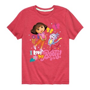 Boys' - Dora the Explorer - I Love My Boots Short Sleeve Graphic T-Shirt - 1 of 3
