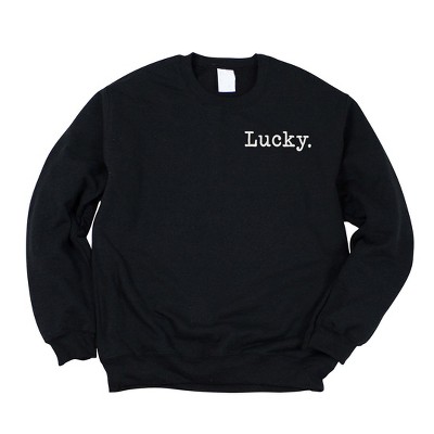 Simply Sage Market Women's Graphic Sweatshirt Embroidered Lucky Typewriter Mini