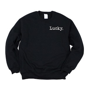 Simply Sage Market Women's Graphic Sweatshirt Embroidered Lucky Typewriter Mini - 1 of 4