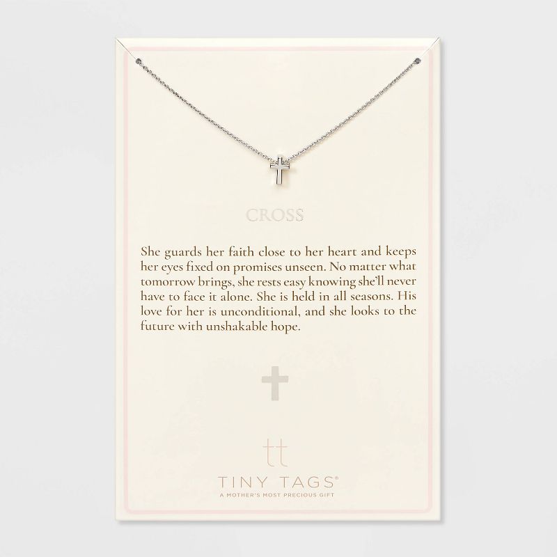 Tiny Tags Cross Chain Necklace, 1 of 11