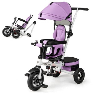 Safstar 5-in-1 Folding Trike for Toddlers 1-5 Years Old w/ Safety Harness Storage - 1 of 4