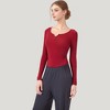 Anna-Kaci Active Women's Long Sleeve Henley Activewear Top with Scoop Neckline and Streamlined Fitted Silhouette - 3 of 4
