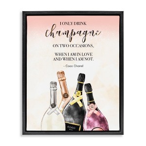 Champagne and Love Quote Fashion Designer Glam Text Floater Frame ...