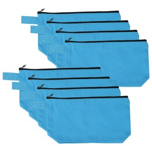 Unique Bargains Canvas Plain Zipper Toiletry Makeup Organizing Bags 8 Pcs - 1 of 4
