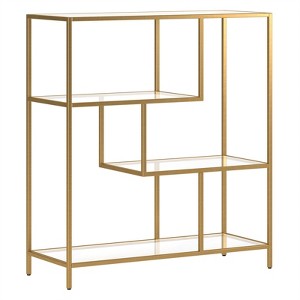 40" Tall Brass Finish Bookcase - Henn&Hart - 1 of 4