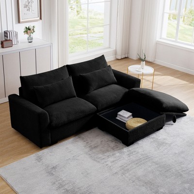 Christopher Knight Home Marsh Corduroy Loveseat with Movable and Storage Ottomans