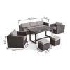 Christopher Knight Home Santa Rosa Outdoor Wicker and Aluminum 8 Piece Sofa Dining Set - 3 of 4