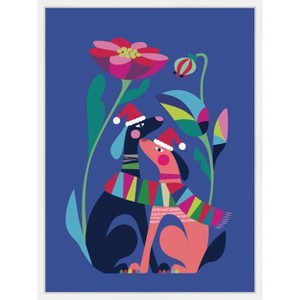 Amanti Art Christmas Dogs Love by Rachel Lee 3 Birdies Studio Canvas Art Framed - 1 of 4