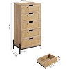 Jojoka Natural Rattan 5 Drawer Dresser, Wooden Chest of Drawer - 2 of 4