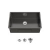 Gulches 30"x19" Stainless Steel Kitchen Sink, Single Bowl Undermount Handmade Black, with US Standard Drain & Hook - 3 of 4