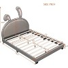 Acekool Full Size Upholstered Platform Bed with Animal Ears Headboard, Kids Rabbit Ornament, Sturdy Frame, No Box Spring Needed, Gray - 2 of 4