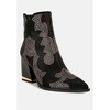 Zarka Rhinestones Embellished Block Heel Boots - 2 of 4