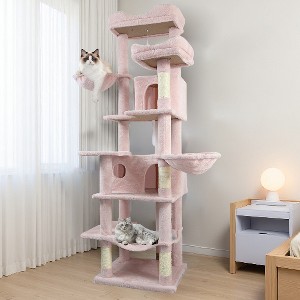 Lyngins 6-Level Cat Tree Tower, Multi-Platform Cat Tower with Removable Cushions, Cat House, Cat Scratching Post & Hammocks for Indoor Cats - 1 of 4