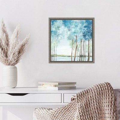 Eva Watts Blue and Green Landscape Canvas Print