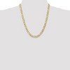 Black Bow Jewelry Men's 6.75mm, 10k Yellow Gold, Concave Figaro Chain Necklace - 2 of 4