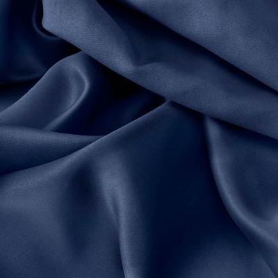 Blue Polyester Blackout Grommet Patio Panel with Wand