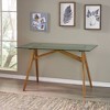 Okak 51.2IN Modern Standing Desk with Glass Tabletop, Home Office Desks with Minimalism Design, Desk for Bedroom, Study, Reading Room, Natural - 2 of 4