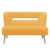 Beautyolove 46.5 in. W Yellow Velvet Upholstered Open Back 2-Seater Loveseat Sofa with Solid Wood Legs - 3 of 4