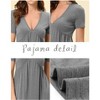 cheibear Women's Deep V Neck Short Sleeve Soft Stretchy Pajama Dress - 4 of 4