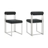 Armen Living Set of 2 Anastasia Brushed Stainless Steel and Fabric Dining Chairs Charcoal - 2 of 4