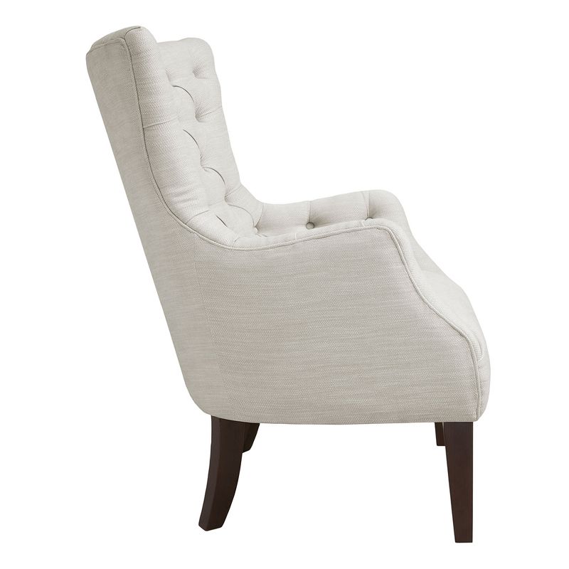 Lilith Button Tufted Wing Chair - Ivory Multi, 6 of 9