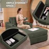Oversized Chaise Lounge Chair, Upholstered Sleeper Sofa Bed with Storage Ottoman & 3 Pillows, Single Sofa Couch for Living Room Bedroom - 4 of 4