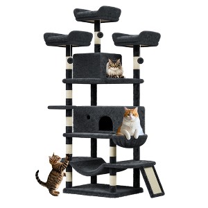 COZONY Multi-Level Cat Tree Tower for Indoor Cats –Cat Furniture with Condo, Hammocks, Plush Perches, Basket, Dangling Toys Sisal Scratching Posts - 1 of 4