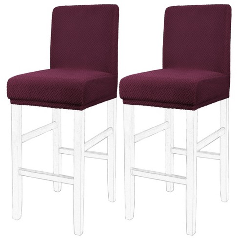 Soft 2Pcs Bar Stool Covers Stretch Slipcover Kitchen Cafe Chair