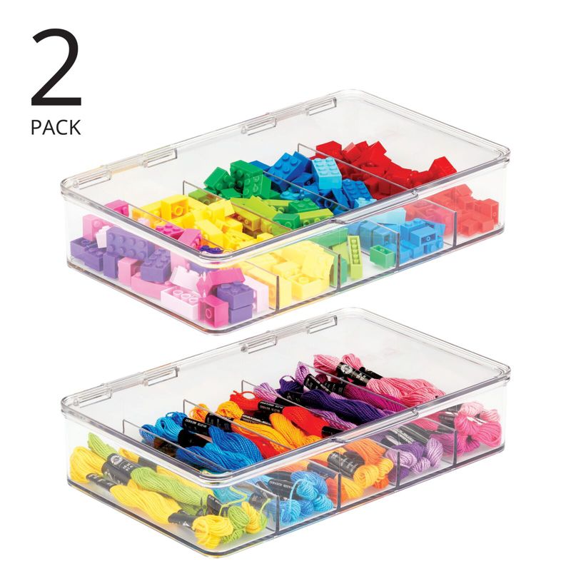 mDesign Plastic Playroom/Gaming Storage Organizer Box, Hinge Lid, 2 of 9
