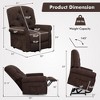 Costway Power Lift Recliner Chair Sofa for Elderly w/ Side Pocket & Remote Control Black\Brown - 3 of 4