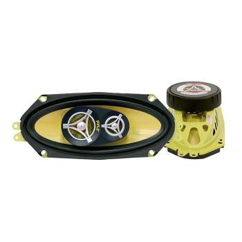 Pyle PLG41.3 4 x 10 Inch 3 Way 300 Watt Car Vehicle Audio Stereo Coaxial Speakers Sound System Kit, Pair